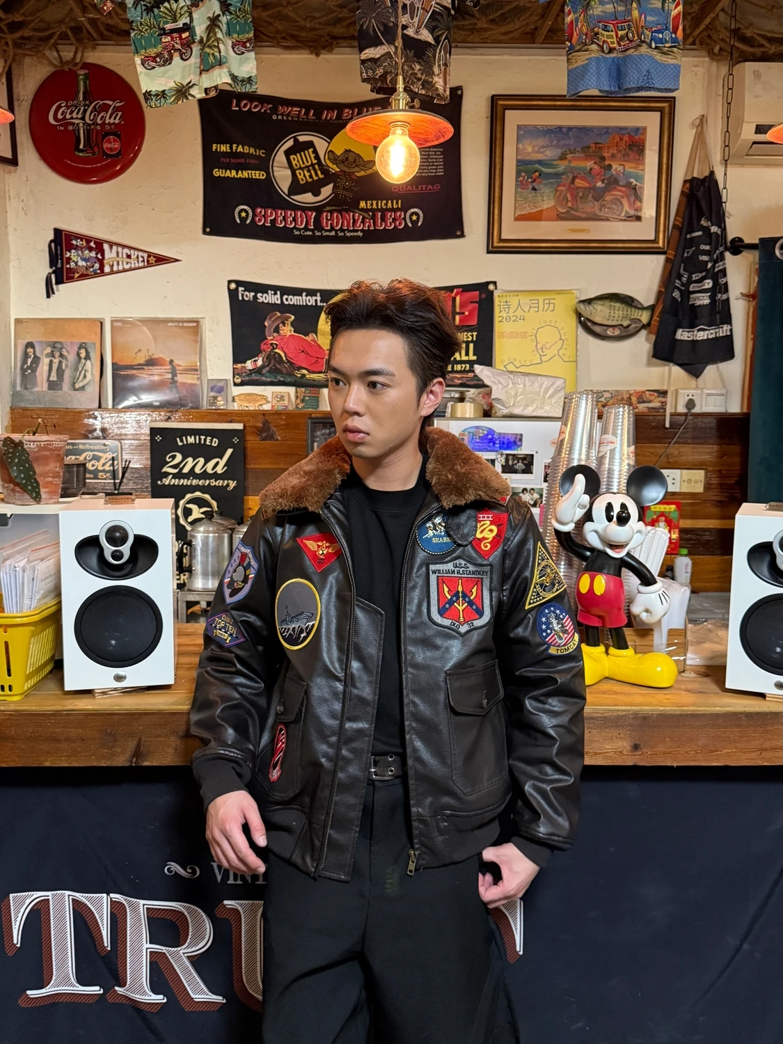 Top Gun PU Leather Coat G1 Tom Cruise Maverick Fur Flying Aviator Pilot Military Bomber Flight Men Jacket With Embroidery Patch