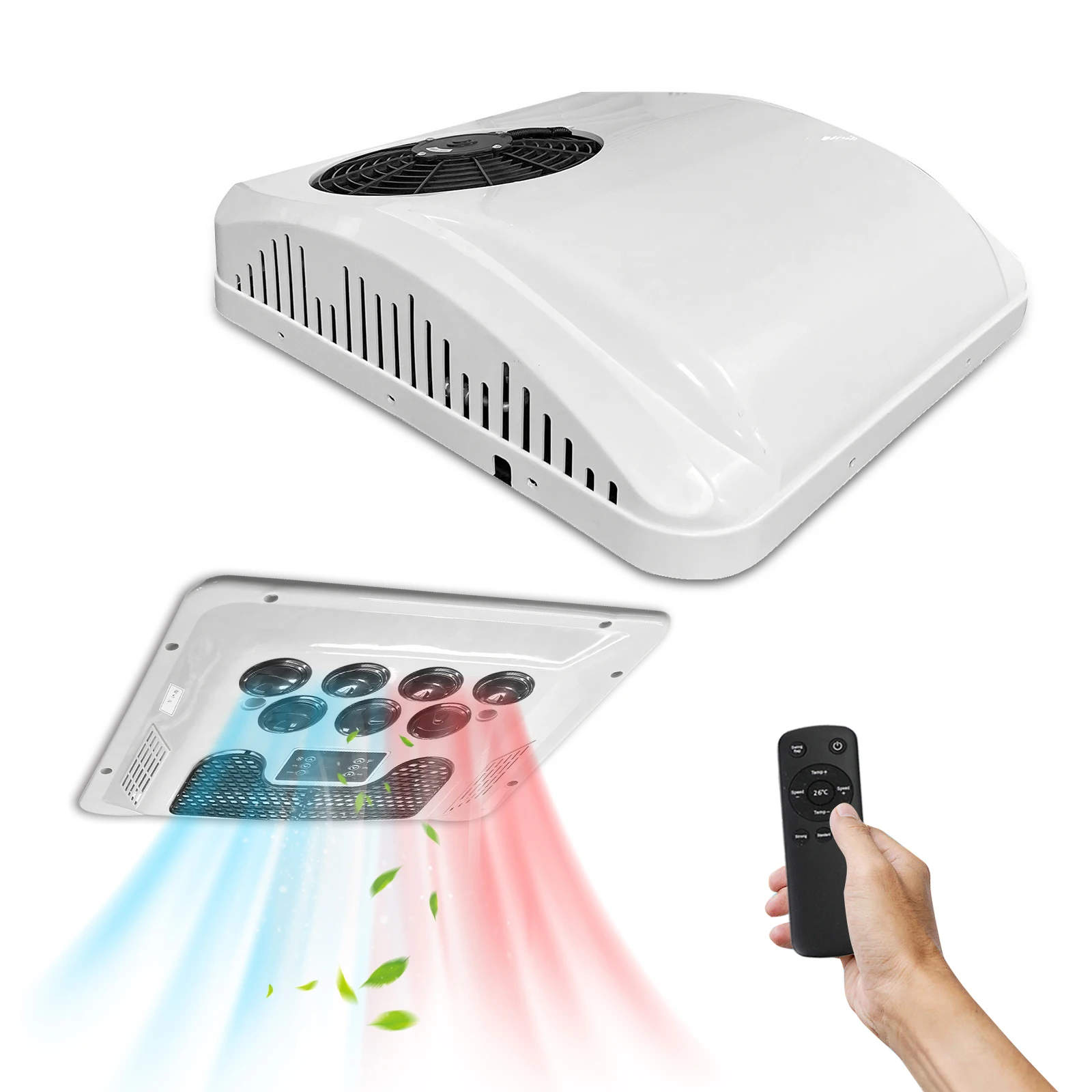 Treeligo 12V 24V RV Roof Air Conditioner Cooling Rooftop Electric Automotive Low Noise Camper Climate Control System