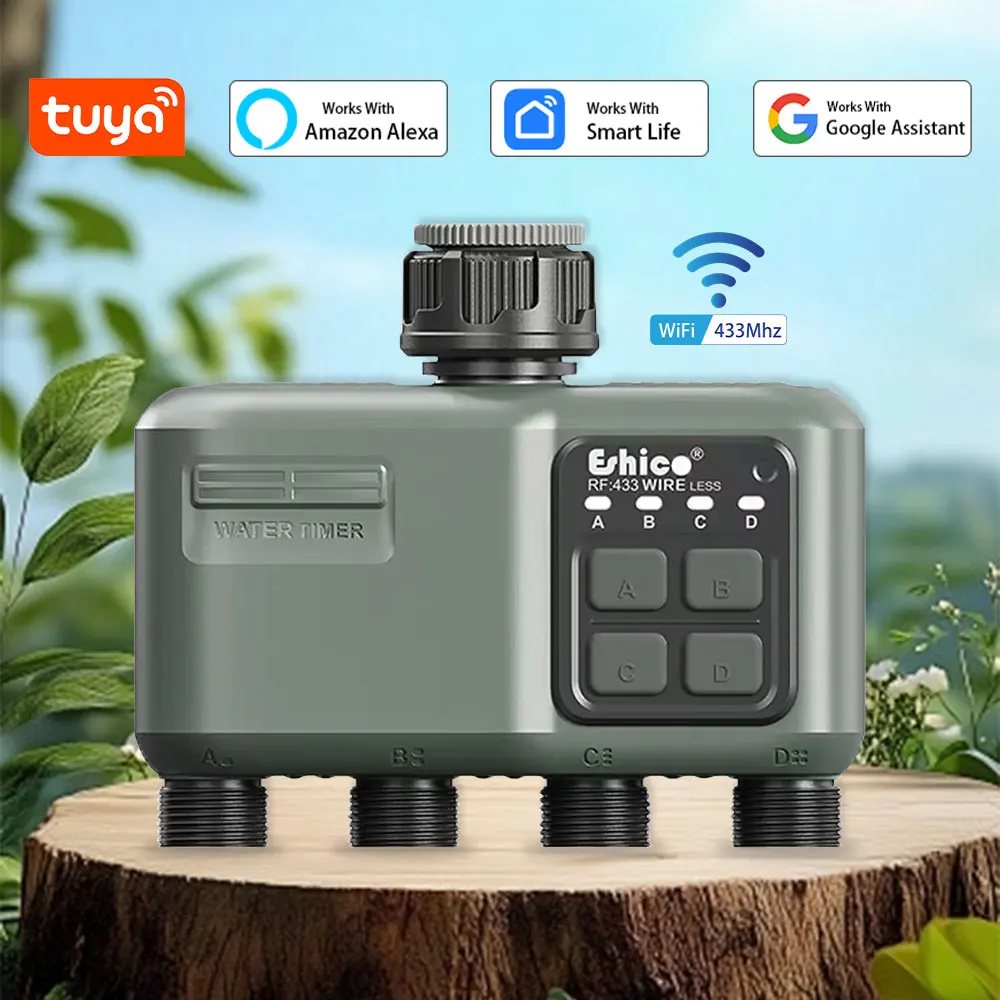 Tuya Wifi+RF433 Garden Intelligent Irrigation Timer Programmable Automatic Irrigation Controller