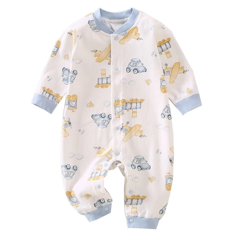 Unisex Baby Cotton Soft Romper Boys & Girls Cute Printed Crewneck Onesie Halloween Long-Sleeve Outdoor Jumpsuit for 3-12M