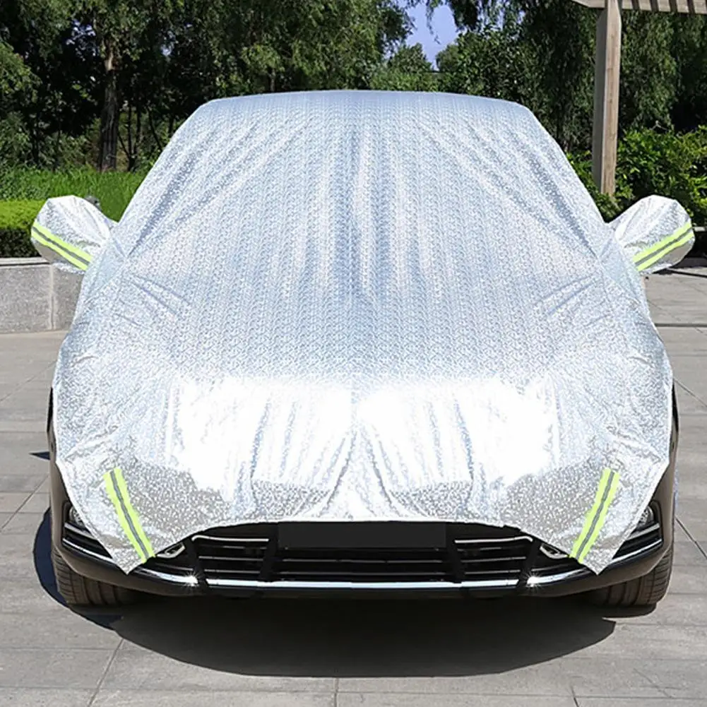 Universal Half Car Cover Sunshade Cover Outdoor Sun Auto Film Aluminum Hatchback Waterproof For Sedan SUV Reflection Cover