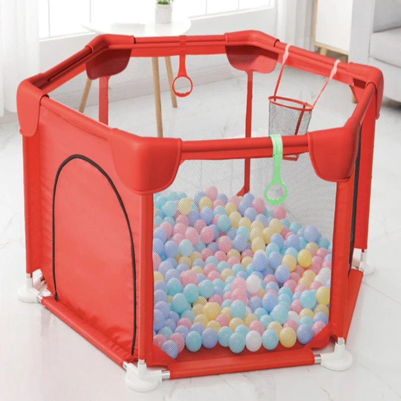 Upgraded Safety Playpen, Kids Play Yard with Integrated Crawl Mat & Ball Pit, Non-Toxic Indoor Play Zone for Babies & Toddlers