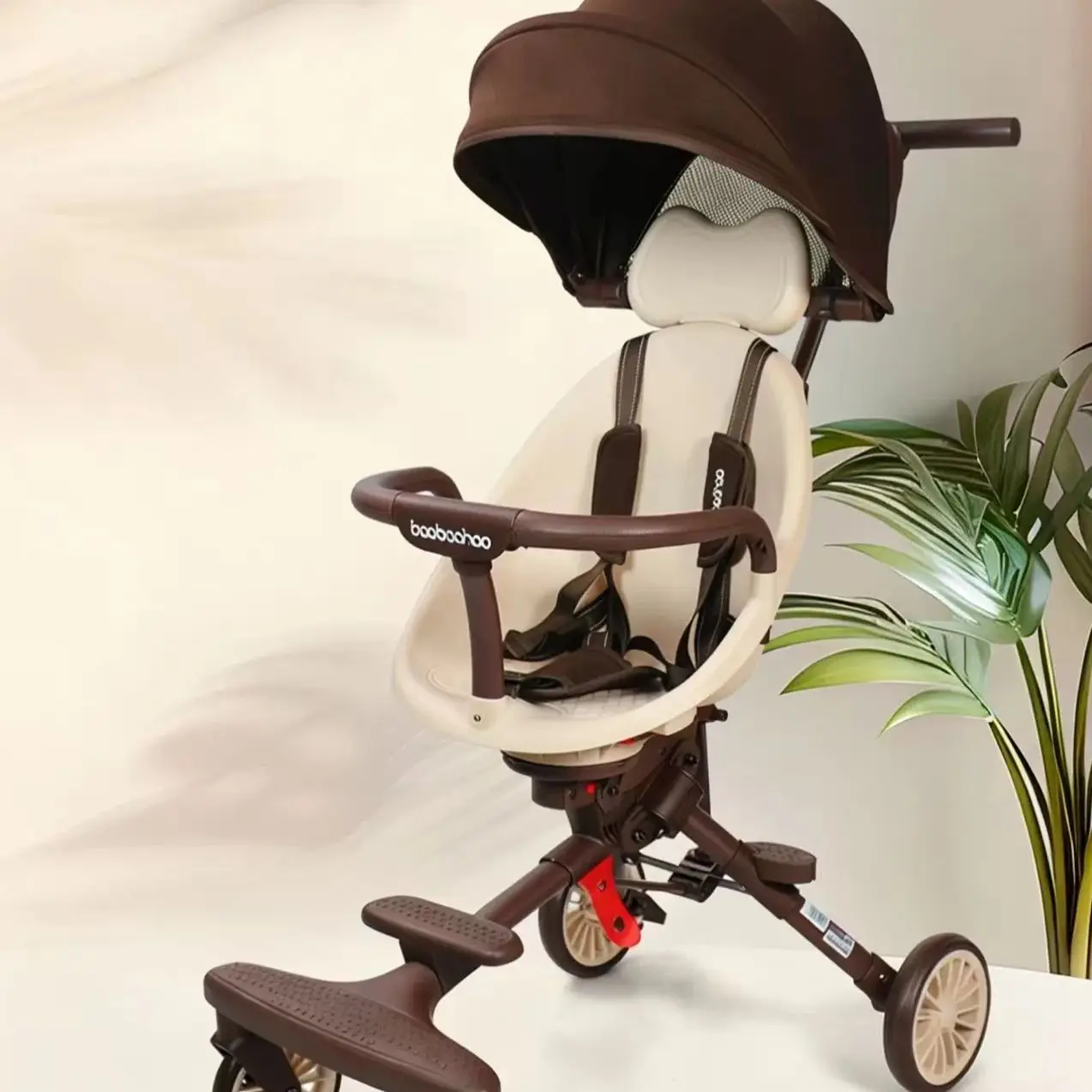 V207 Baby Stroller, Lightweight, One-Hand Fold, Reversible Seat, 4-Wheel Stroller for Toddlers