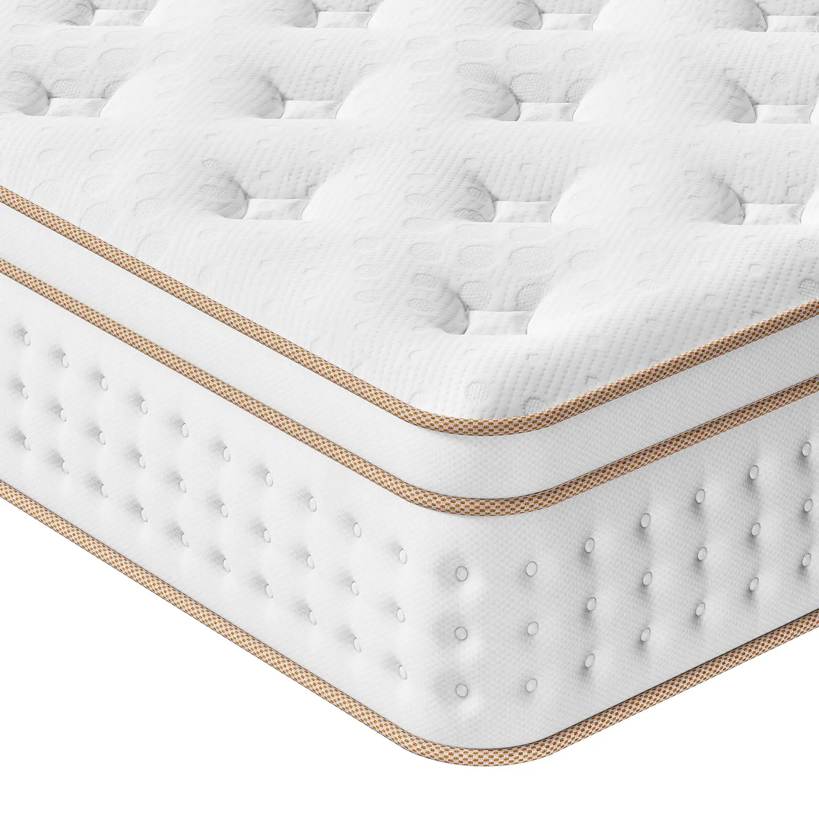 Vesgantti Mattress 10.2" Hybrid with Pocket Springs & Edge Support, Medium Firm