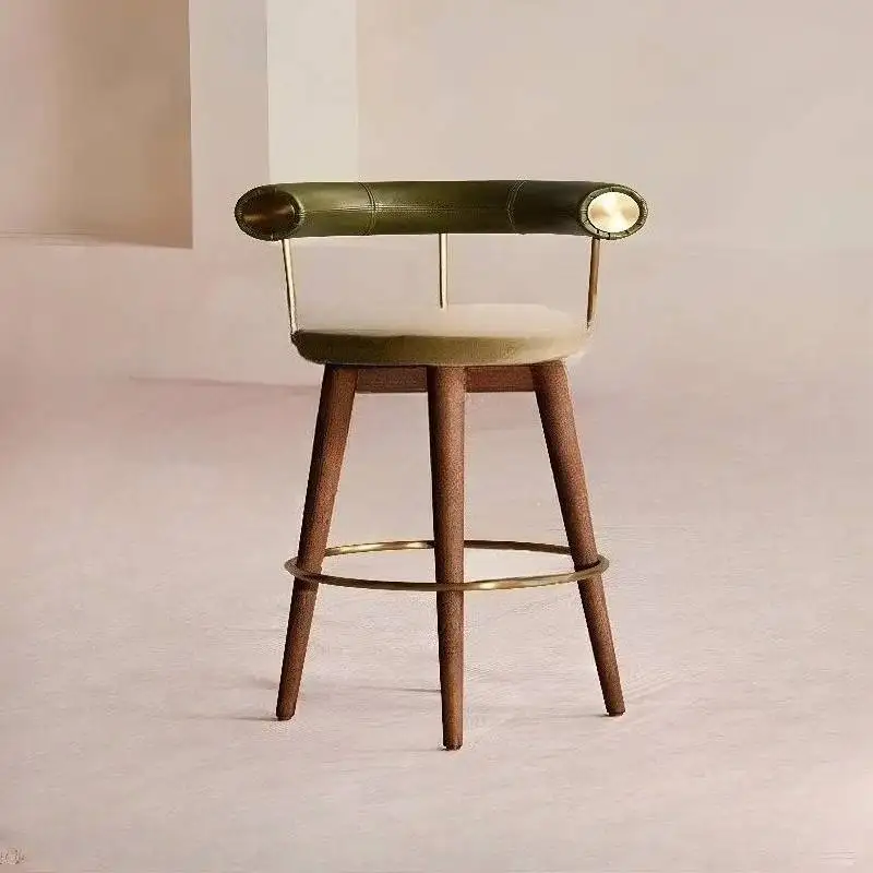 Vintage Minimalist Bar Chair Rustic Wood Ergonomic Modern Bar Chair Cafes Barstool Foldable Sillas Para Eventos Furniture