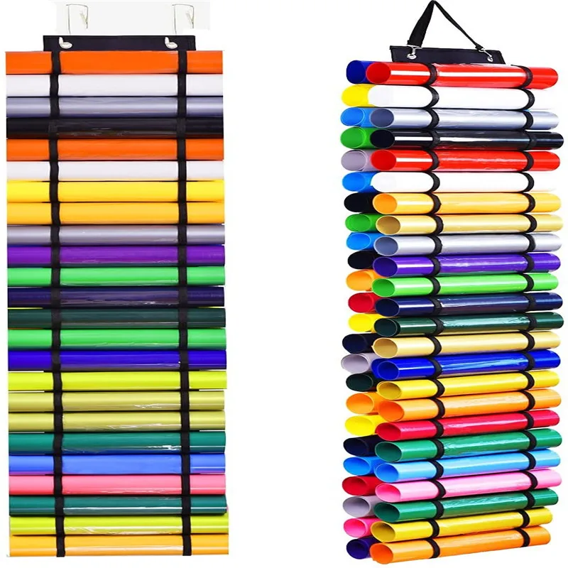 Vinyl Roll Holder Vinyl Storage Organizer Hanging Bag Wall Mount Craft Vinyl Roll Organizer Rack Behind Door Hanging Bag
