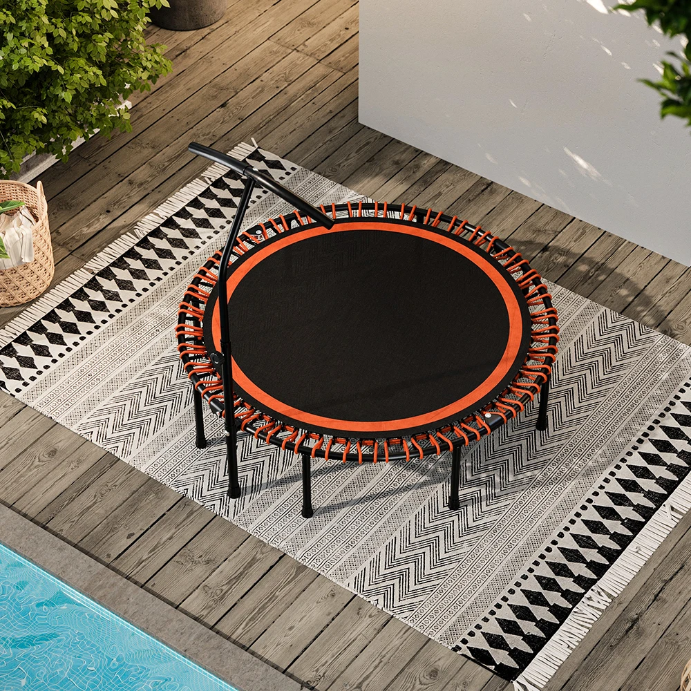 Voltsify 48in Bungee Cords Foldable Round Trampoline with Adjustable T-Handle Bar