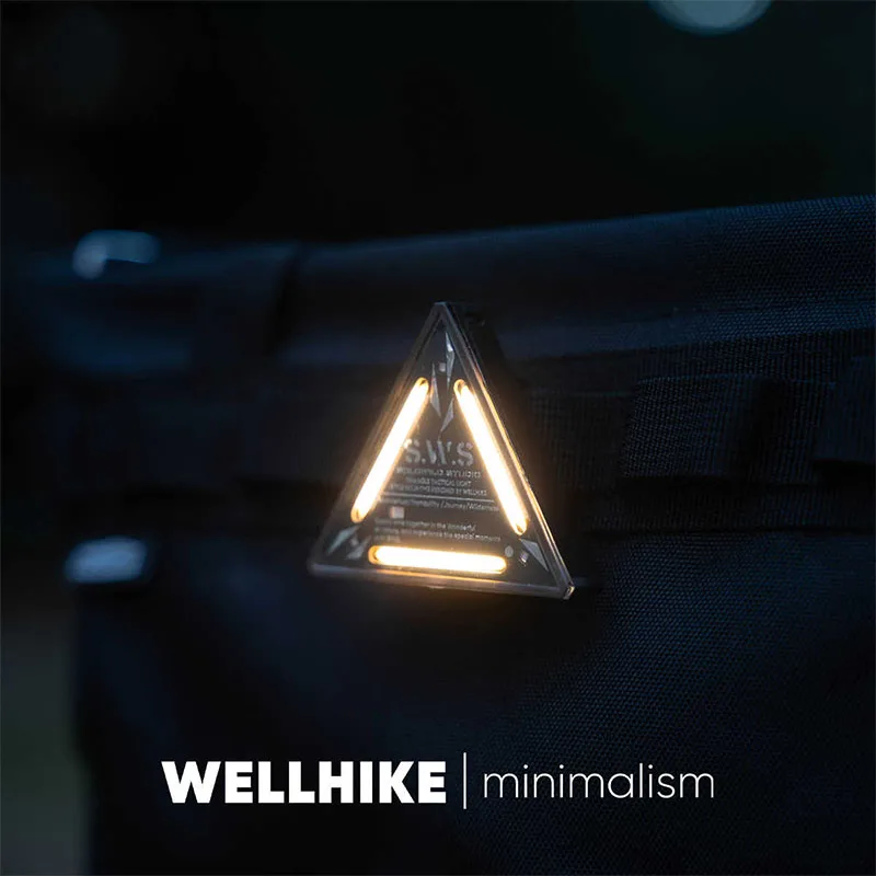 WELLHIKE Outdoor Tactical Triangle Light SWS Riding Night Light Badge Warning Backpack Decoration Camping Mini Hanging Lights