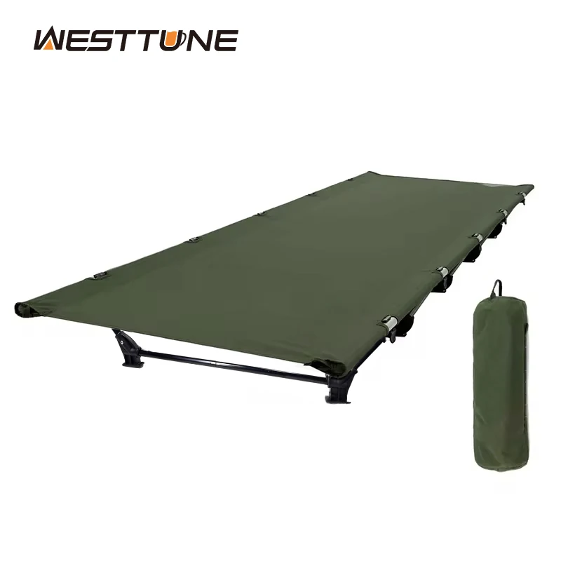 WESTTUNE Camping Cot Portable Folding Bed Outdoor Ultralight Compact Tent Bed for Camping Travel Backpacking Hiking Sleeping Cot