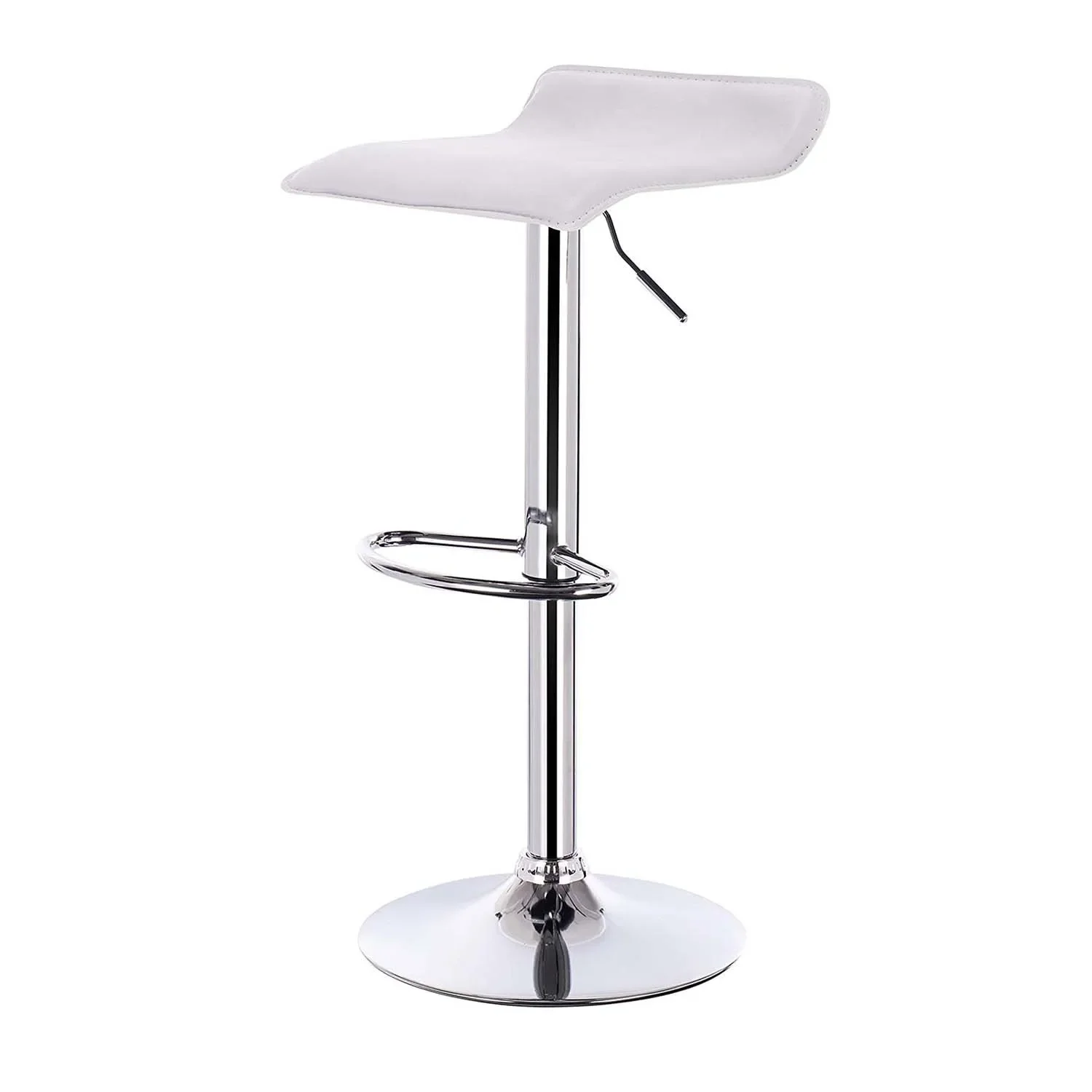 WOLTU 1PC Height-Adjustable Bar Stool Synthetic Leather Chrome-plated Steel Anti-slip Rubber Easy-care Chair Counter Stool