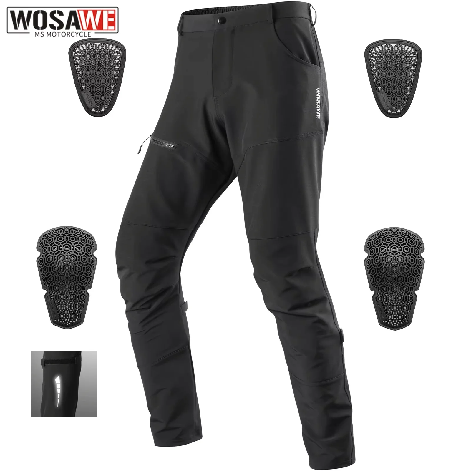 WOSAWE New Motorcycle Pants Riding Off Road Pants Breathable Motorcycle Rider Pants Racing Pants for All Seasons