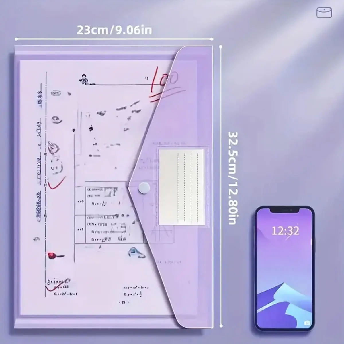 WQN-5PCS PP Plastic Envelope Clear Reusable Plastic Envelope Waterproof Folder with Button A4 Size For School Office Supplies