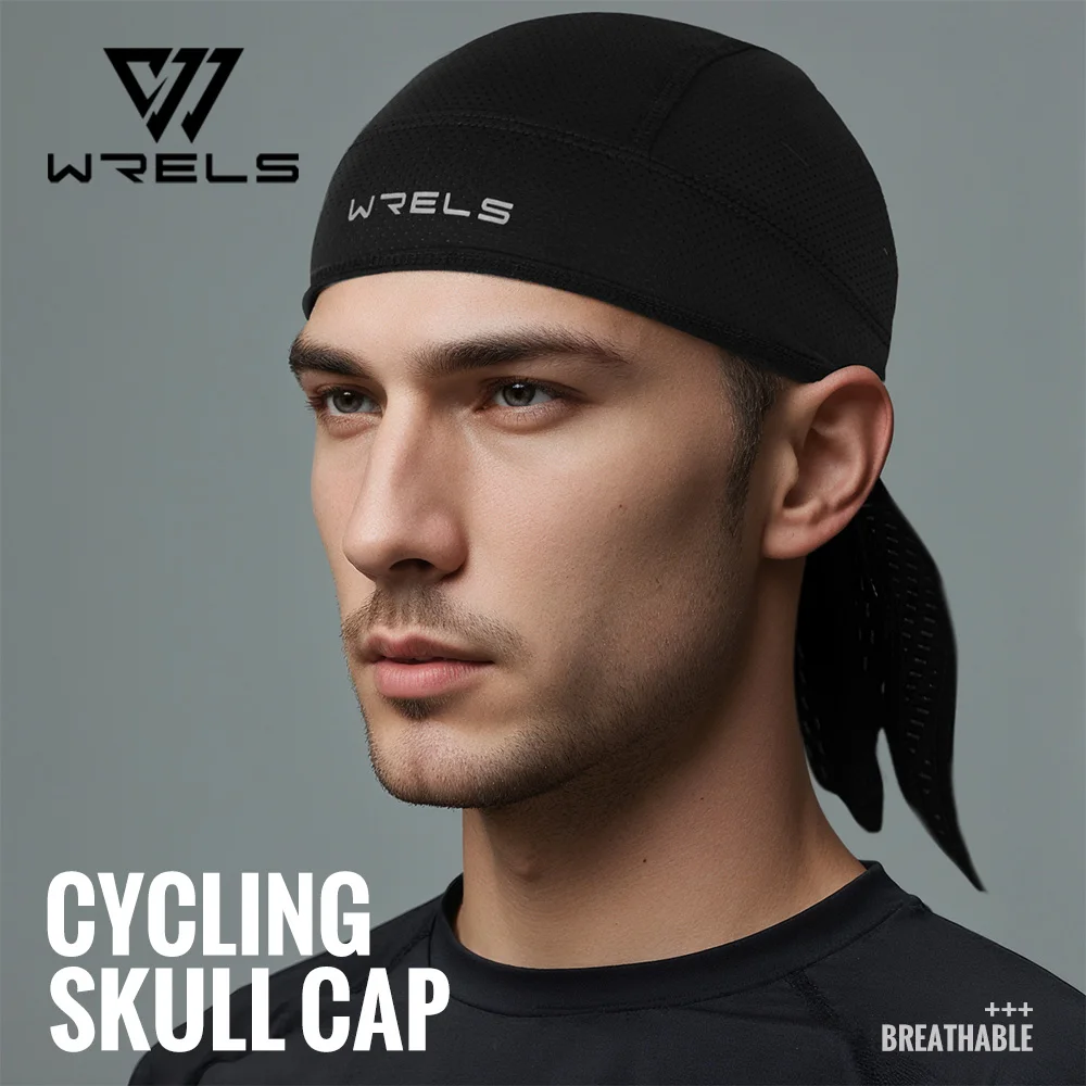 WRELS Skull Caps UV Protection Bandana Cap Sweat-Wicking Pirate Hats Breathable Pirate Hats Adjustable Running Durag Bandana