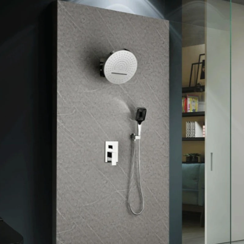 Wall Mounted Wear-resistant Rust Proof Showerhead Set Embedded Simple Convenient Shower Trim System Durable Bathroom Fixture