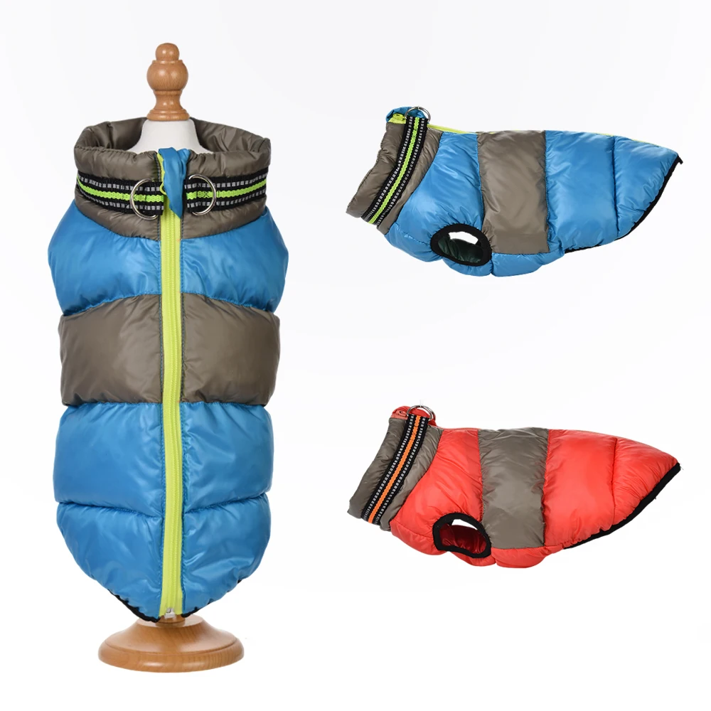 Warm Pet Apparel Winter Windproof Puppy Clothes For Small Medium Dogs Cats Vest Coat With D-Ring Chihuahua Schnauzer Outfits