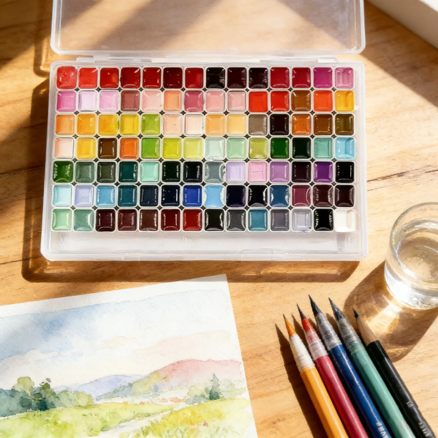 Watercolor Paint Set 98/60/48/36/24 Colors, Professional-quality art supplies for artists adult painting aketching, Non-Toxic