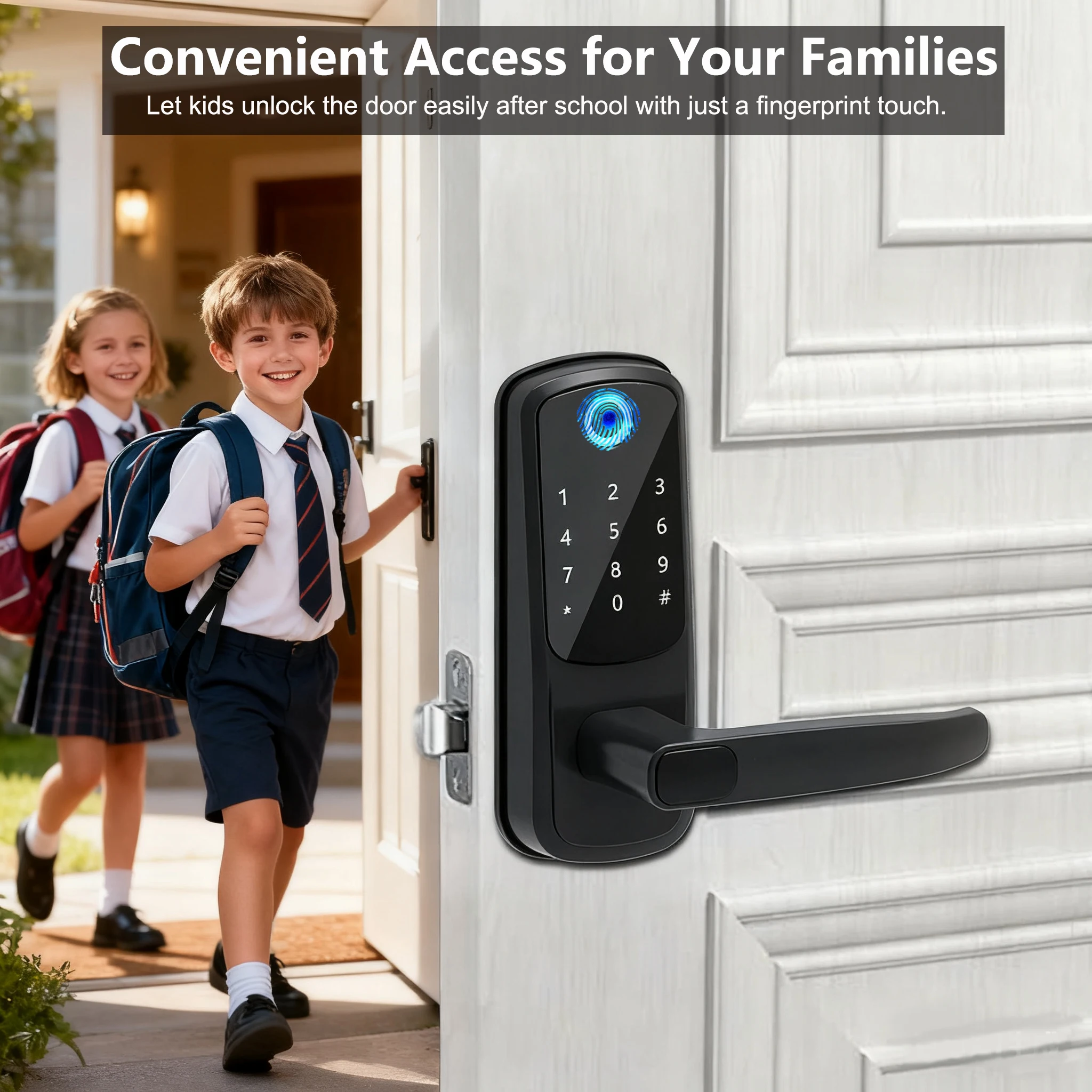 Wifi Smart Door Lock With APP/ Biometric Fingerprint / Password /Smart Card /Key Unlock/ USB Emergency Charger Electronic Lock