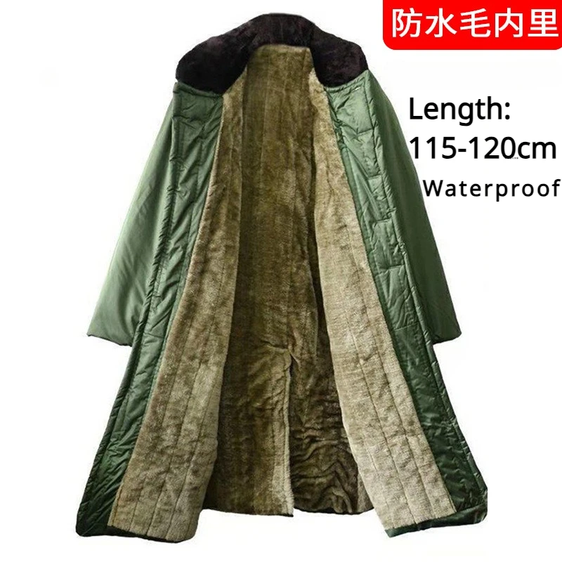 Winter Popular Chinese Men Army Green Long Coats Warm Unisex Thick Loose Military Overcoat Plus Velet Parkas Outwear Waterproof
