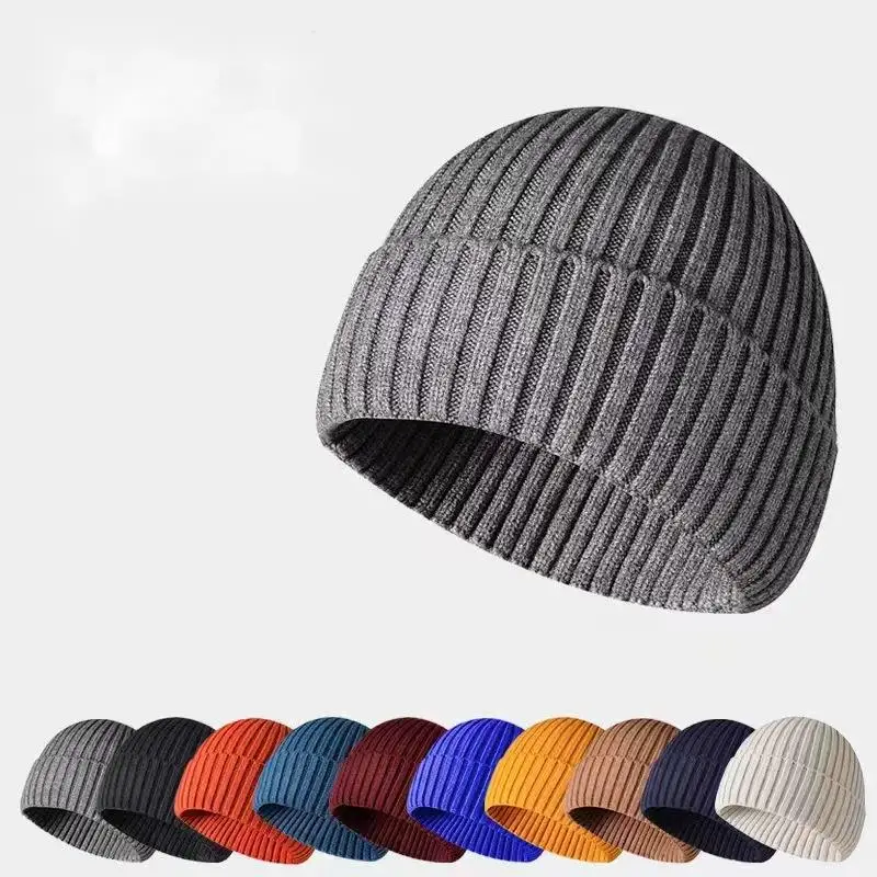 Winter Yarn Knitted Fabric Keep Warm Think Hat For Adult Unisex Skullies & Beanies