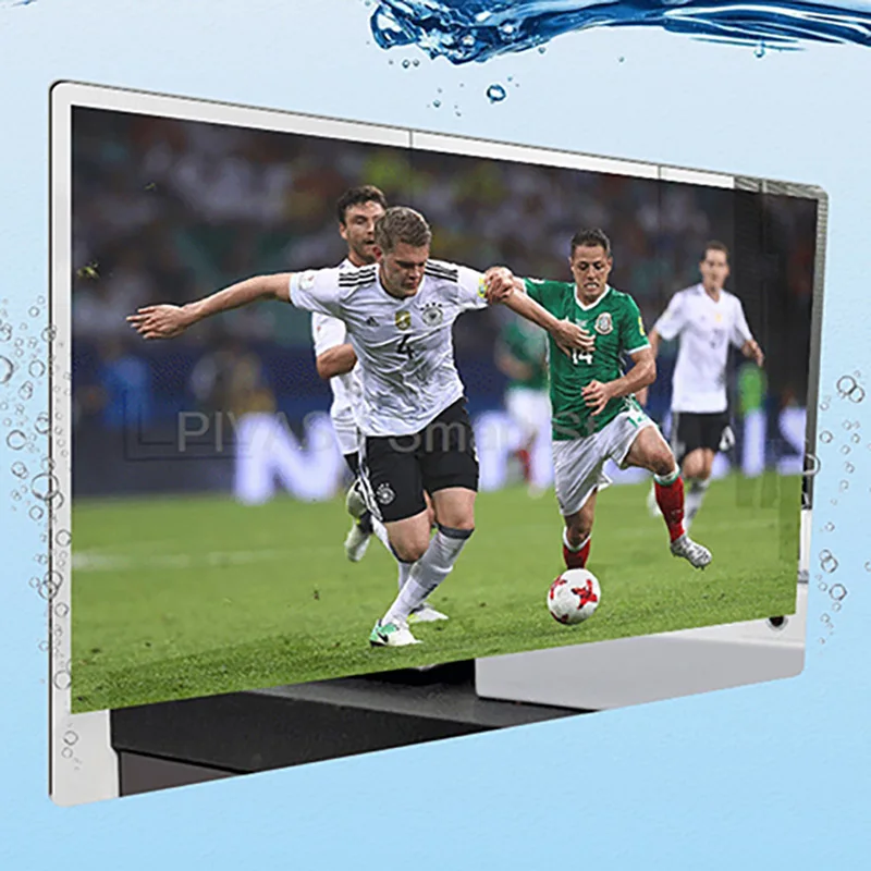 Wireless Casting Smart Screen TV Wall-mounted LED Multi-sized Monitor for Bathroom Kitchen Mirror Black Waterproof Shower Relax