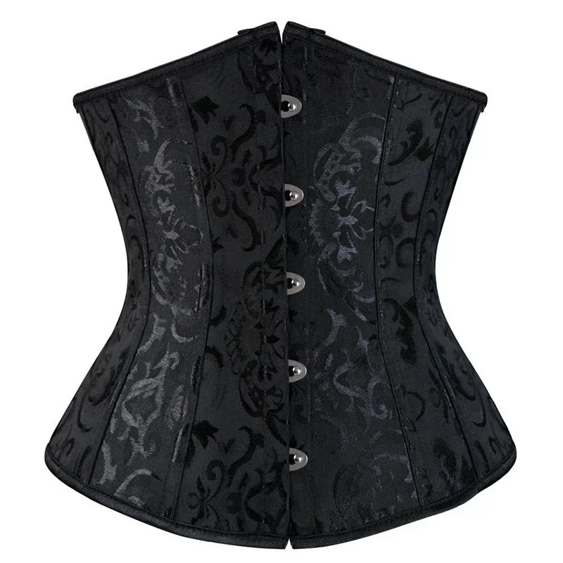 Women Corsets Bustiers Sexy Jacquard Underbust Corset Plastic Bones Korset Basques Shaper Elegant Waist Bustier Top