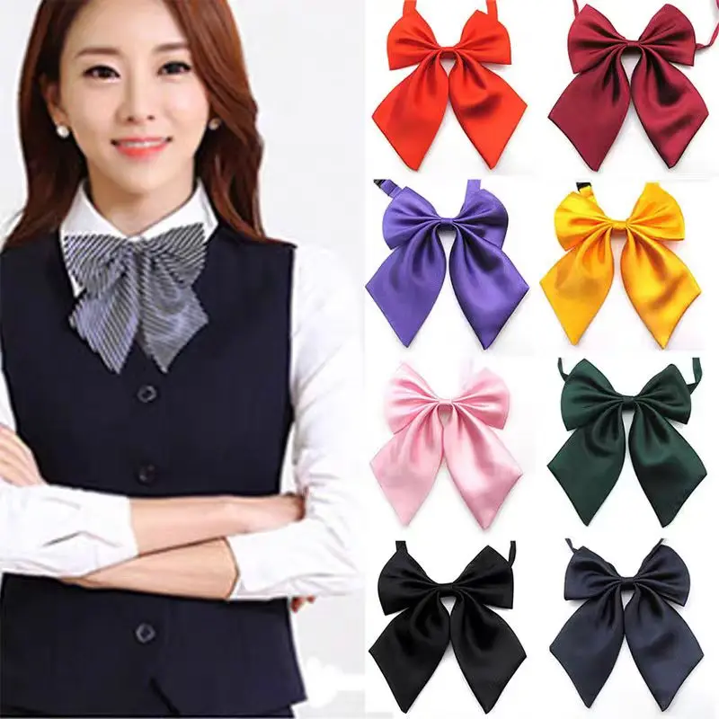 Women Cravat Red Black Necktie Women's Bow Ties Female Girls Student Hotel Clerk Waitress Neck Wear gravata Fashion Butterfly