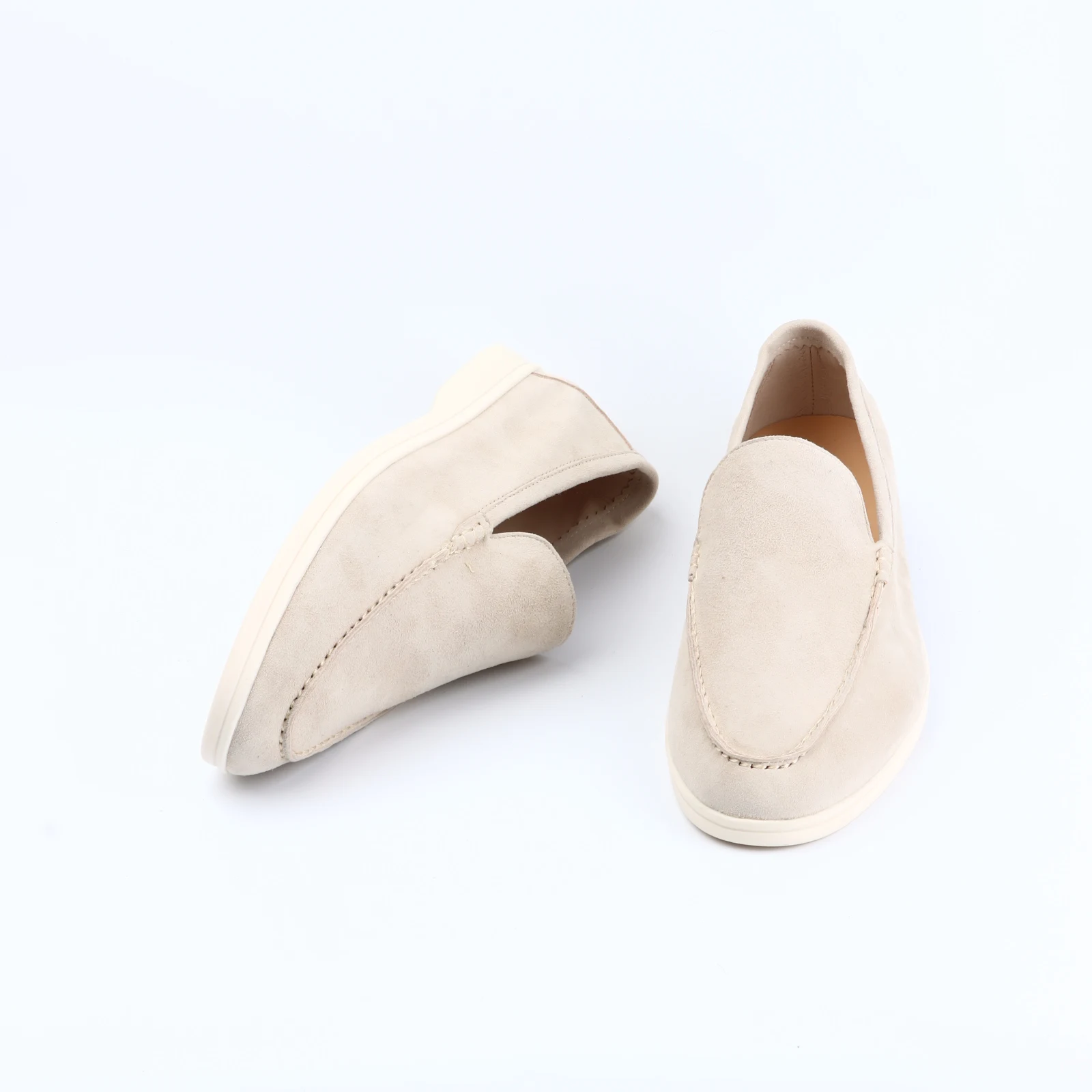 Women's Suede Loafers 2024 Summer Fashion Design Flat Moccasins Comfortable Luxury Genuine Leather Casual Shoes