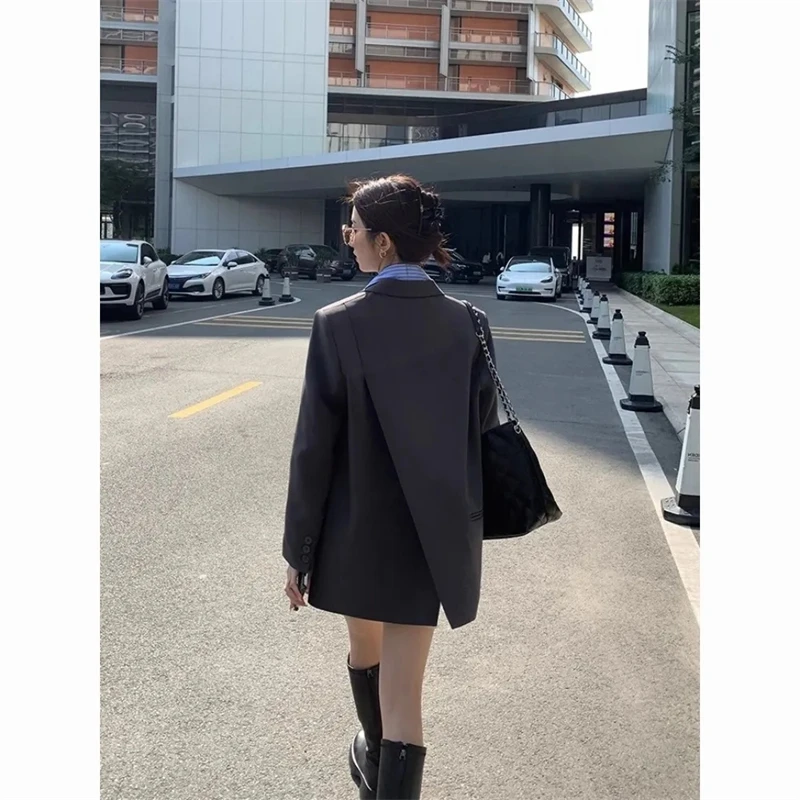 Women's Suit Coat 2025 Spring Autumn Temperament Split Design Sense Ladies Blazer Jacket Elegant Korean Version Lady Outerwear