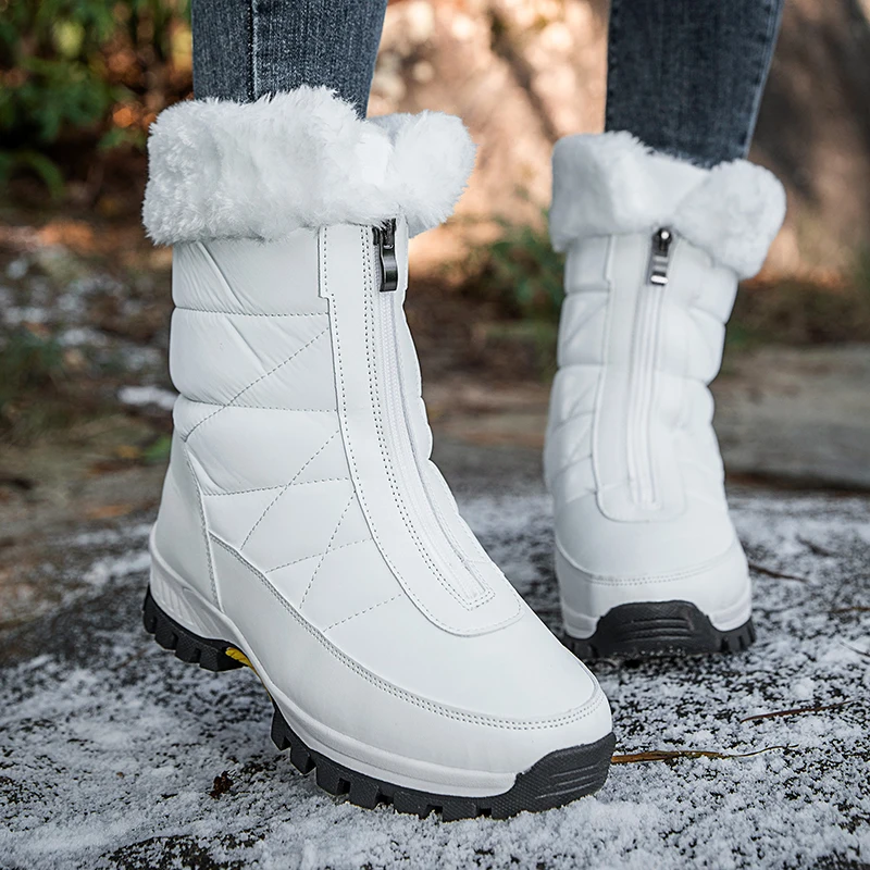 Women's winter snow boots with added fleece thickened waterproof anti-slip and warm cotton shoes for minus 40 degrees