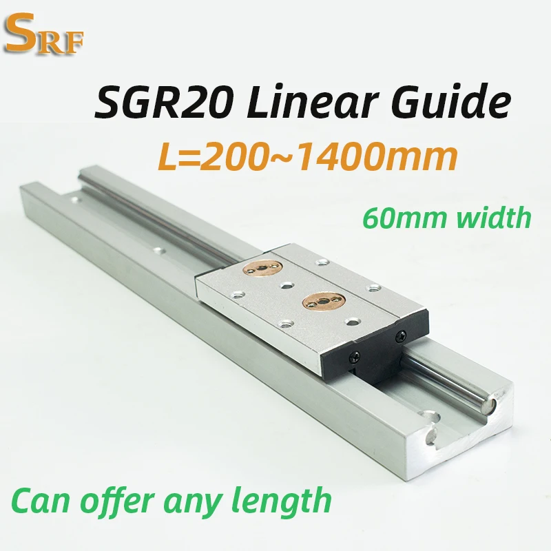Wood working machinery built in double axis linear guide SGR20 roller slide rail 300~1400mm SGB20 wheel block