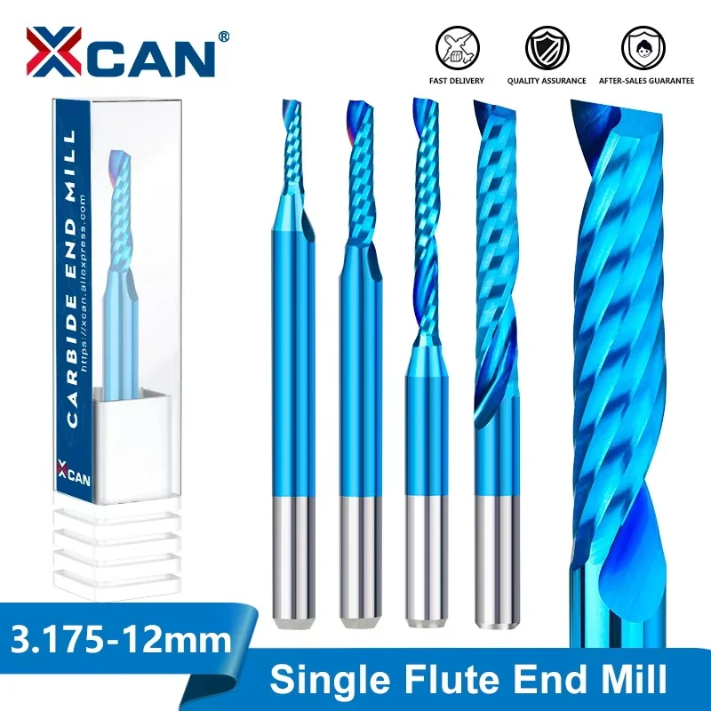 XCAN Carbide Milling Cutter 1pc Up Cut Router Bit 1/8 4 5 6 8mm Single Flute End Mill for Woodworking