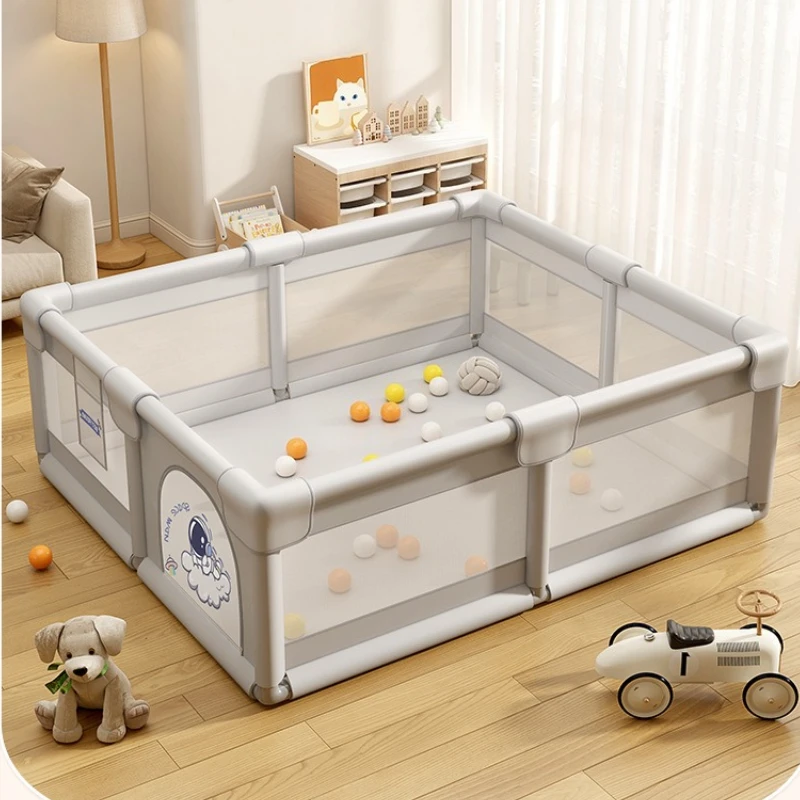 XXL Space Baby Playpen with Non-Slip Base - Detachable Learning-to-Walk Activity Center Washable Soft Edges & Cartoon Patterns