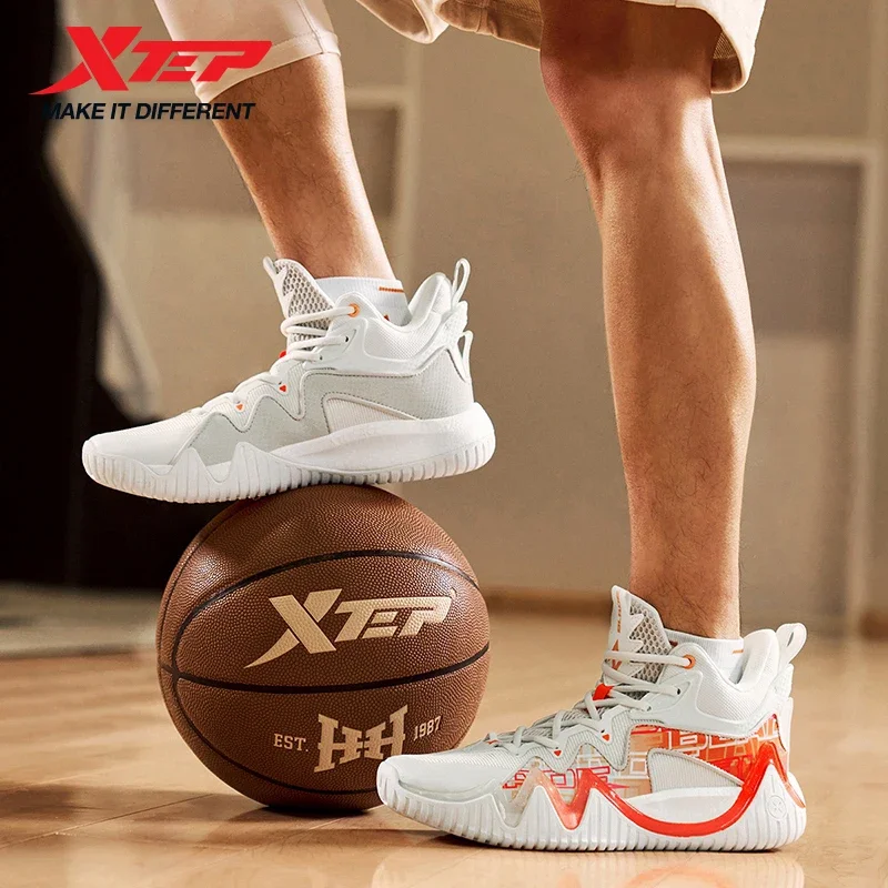 Xtep Basketball Shoes Men's 2025 Spring Wear-resistant Breathable Durable Elastic Lightweight Sneakers For Male 975119120016
