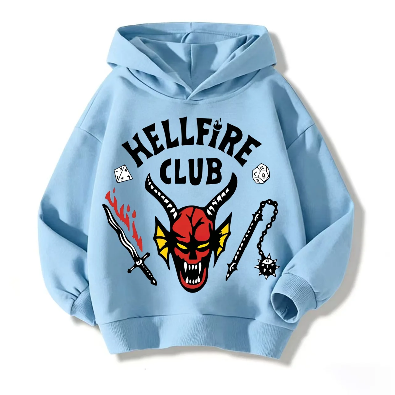 Y2K Fashionable Stranger Things Family Matching Hoodie, designed for children and perfect for fans, comfortable and fashionable