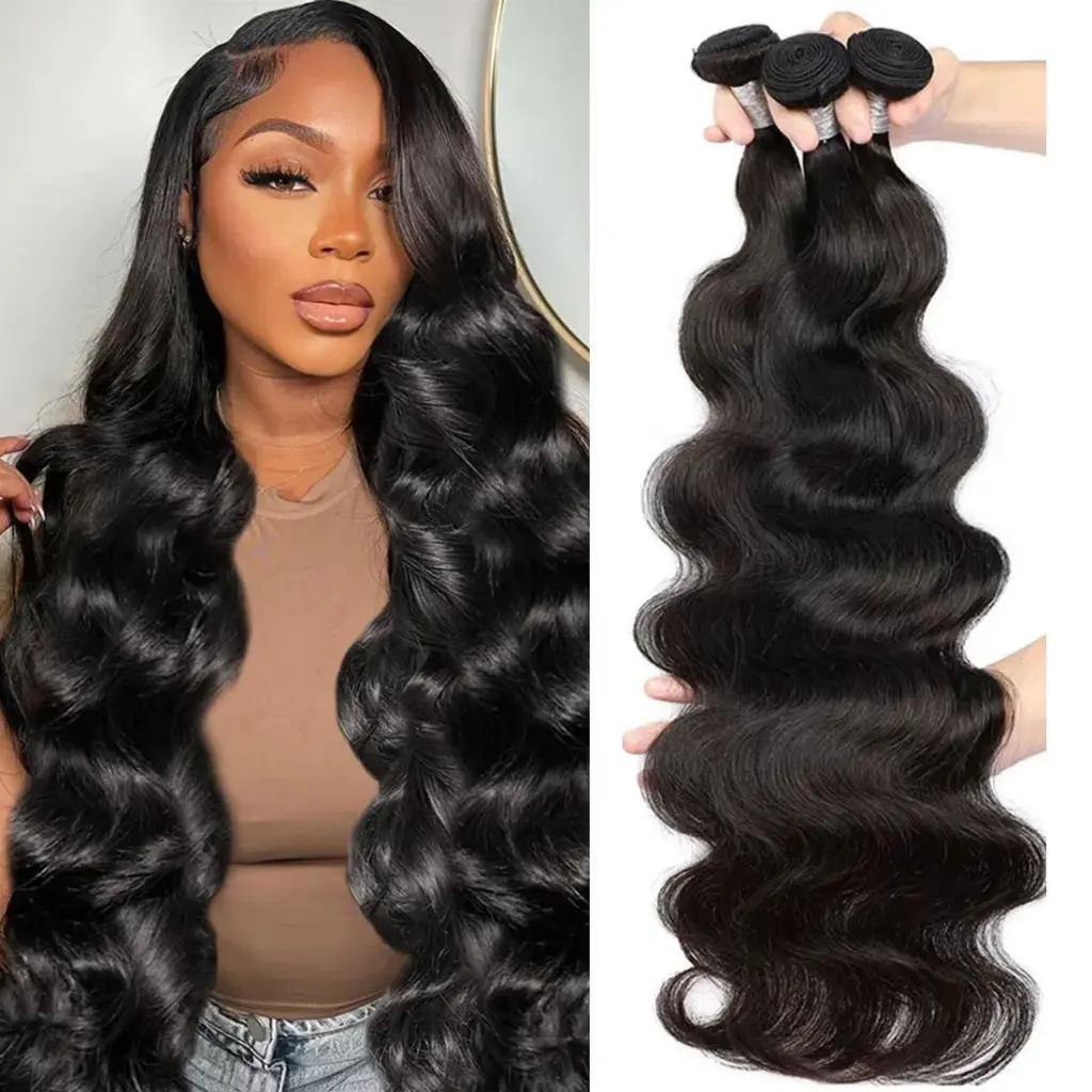 100% Human Hair Body Wave Bundle 32 Inches Peruvian Weaving Virgin Hair 1/3 Pcs Bundles Deal Natural Hair Unprocessed Extensions