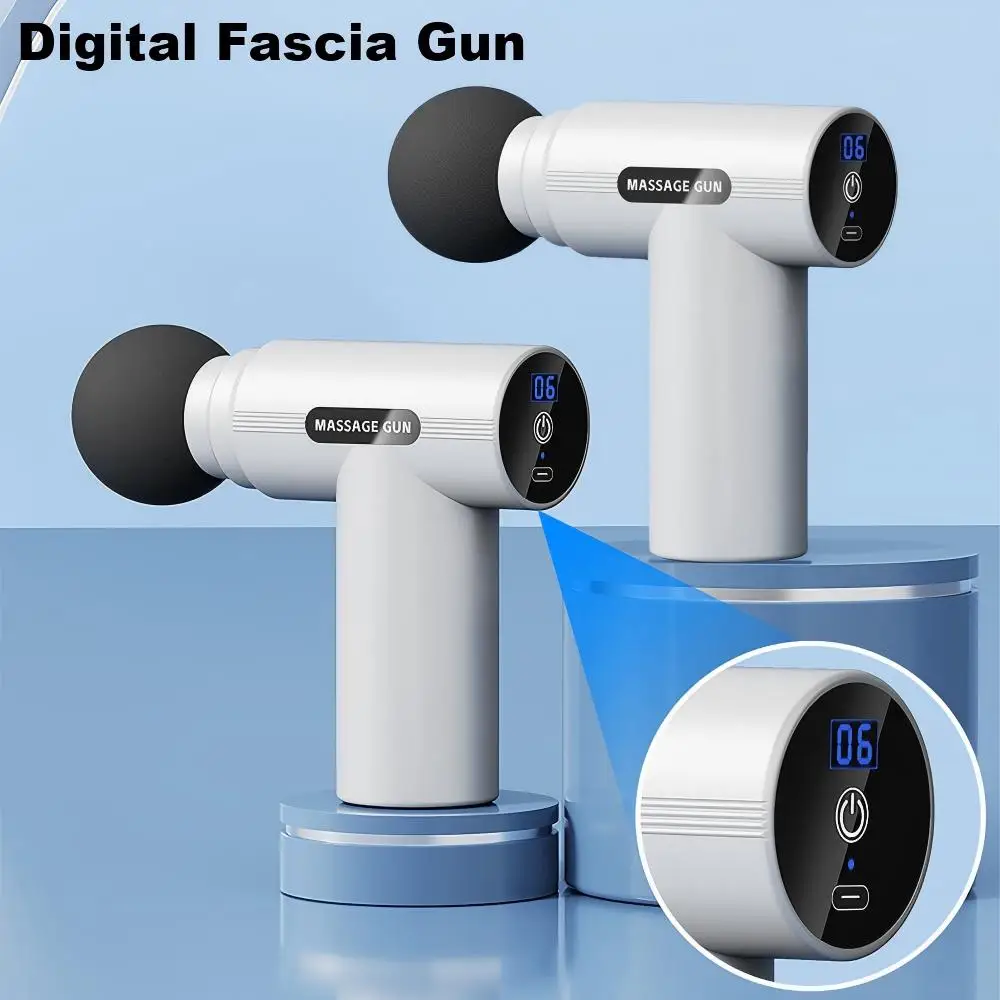 Mini Fascia Gun Protable Digital Handheld Vibration Massage Gun For Body Neck Back Leg Deep Muscle Percussion Relaxation Fitness