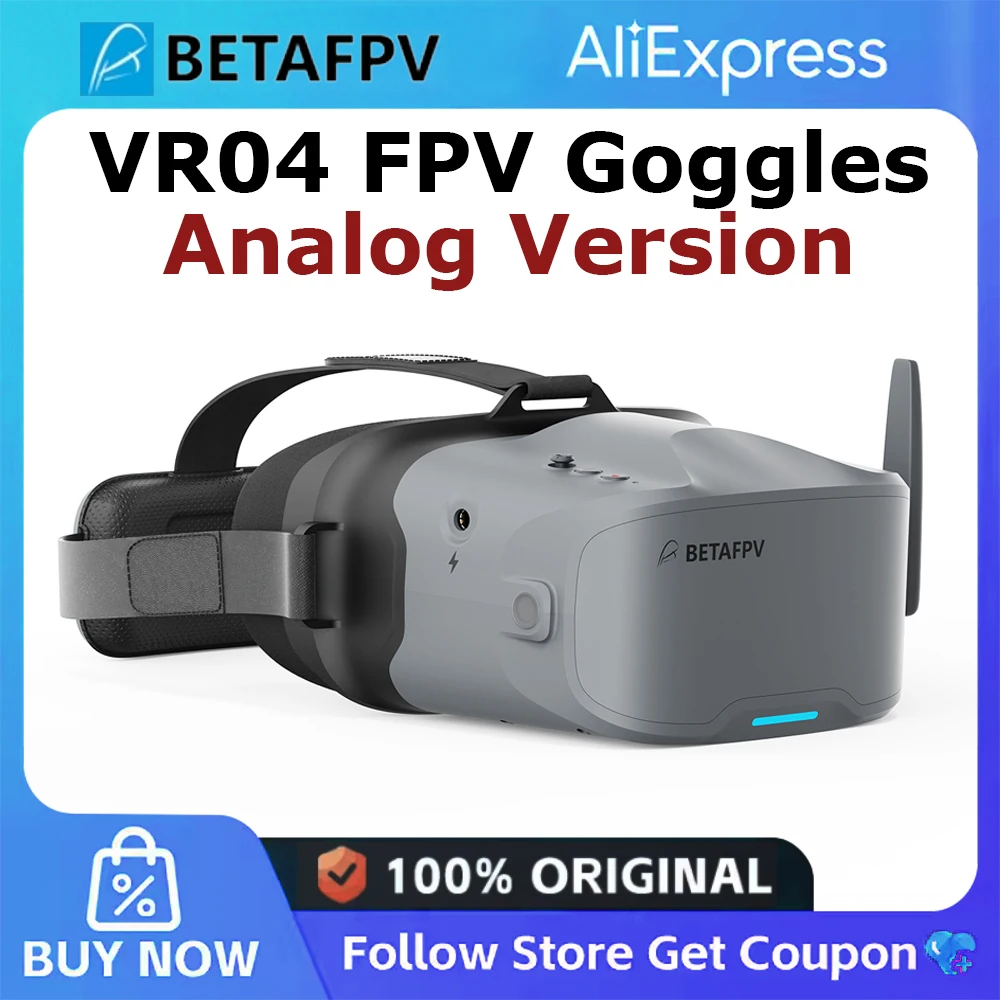 BETAFPV VR04 FPV Goggles Analog Version 4.3 inch 800*480 Resolution with Built-in 2000mAh Battery New