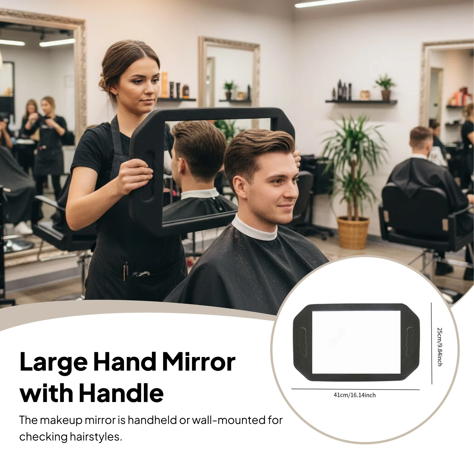 Foam Barber Mirror Portable Hairdressing Mirror Hand Mirror Handheld Mirror for Hair Cutting Bathroom Travel Salon Hair Stylist