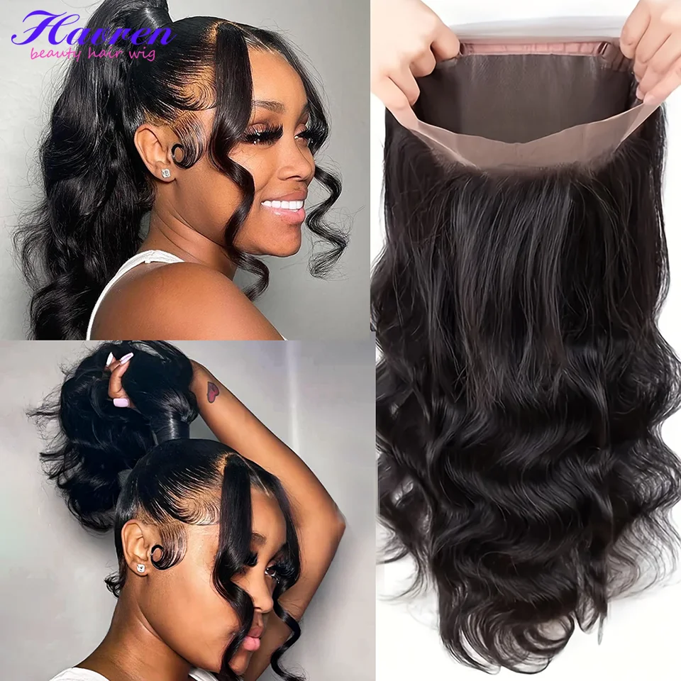 Elegant 360 Full Lace Human Hair Body Wave Wig with Breathable Net HD Lace Frontal Wig for Women Fast Delivery 200% Density