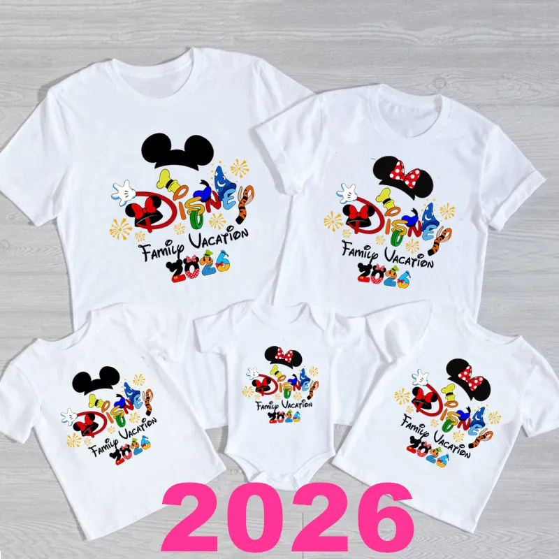 2026 Disney Family Vacation Father Mother-kids Family Matching Outfits Funny Disneyland Family Look