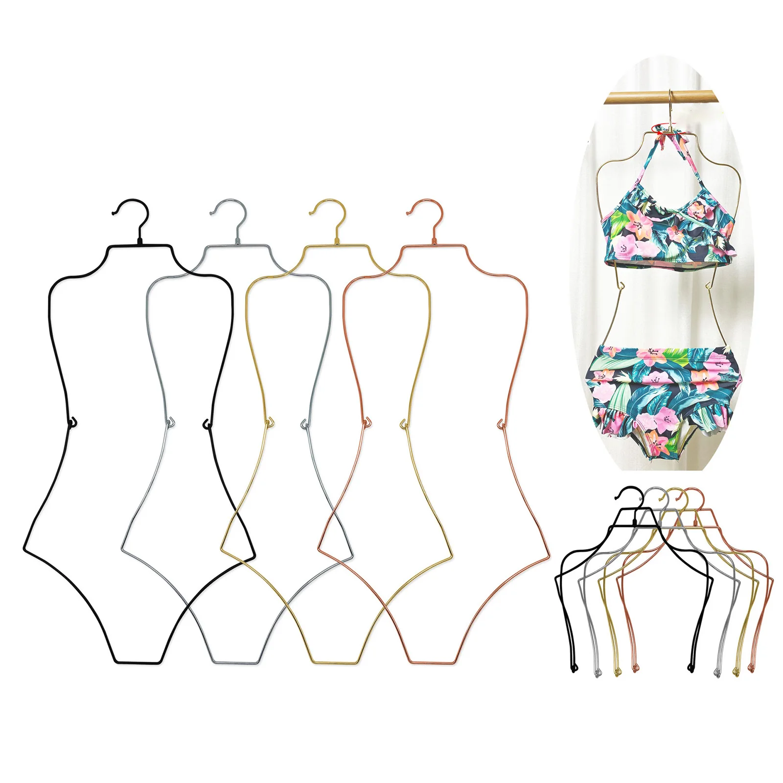Body Shape Lingerie Hanger Foldable Durable Closet Organizer Swimsuit Hanger for Closet for Stores Boutiques Show Window Bedroom