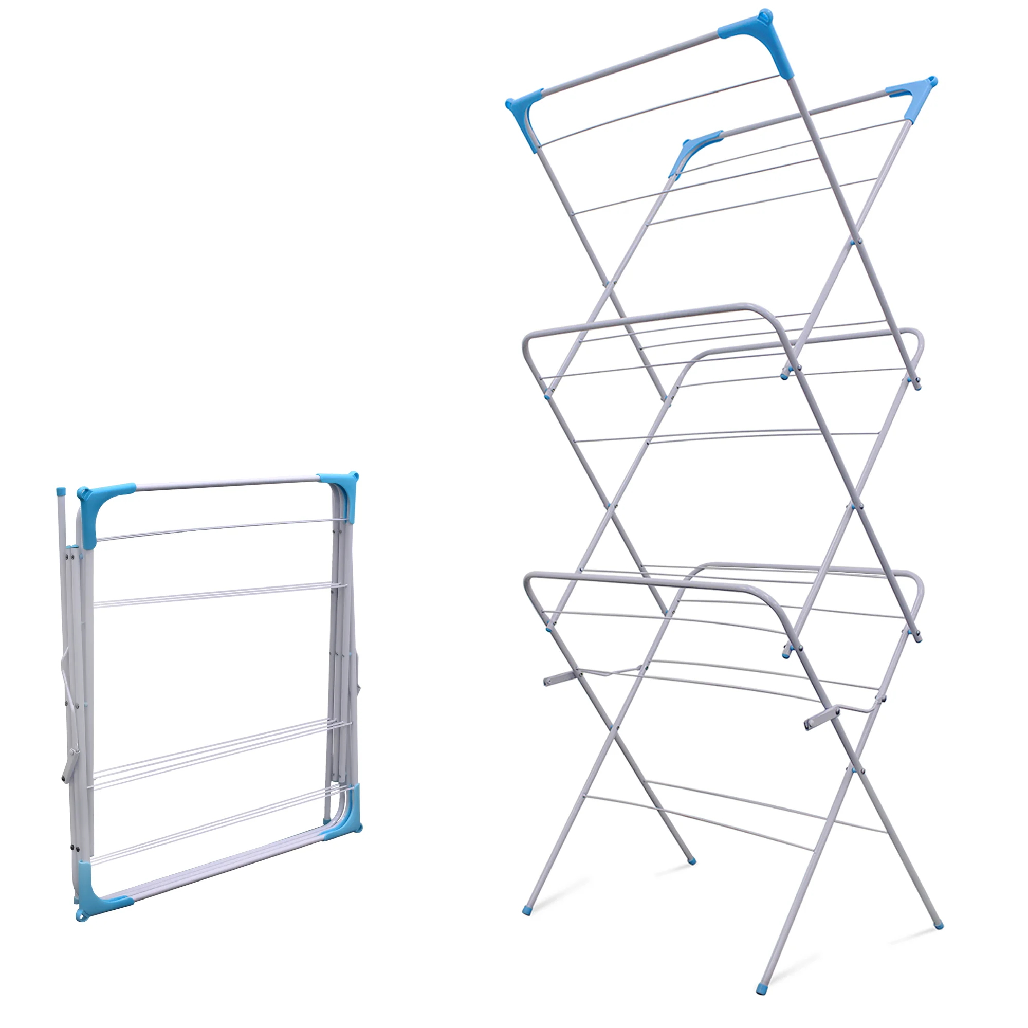 3 Tier Laundry Clothes Drying Airer Rack Folding Horse Dryer Rack Indoor Outdoor