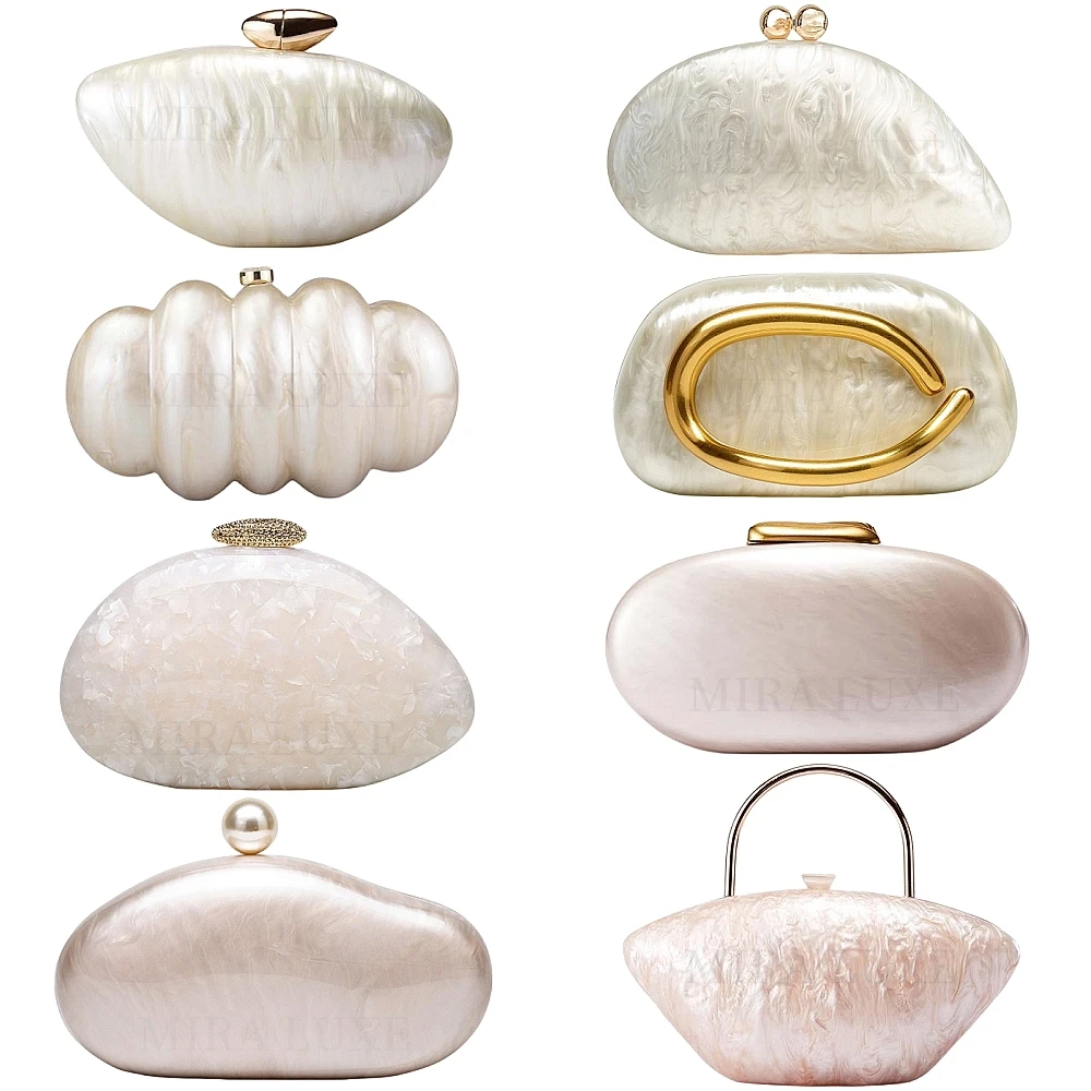 2025 Luxury Acrylic Lady Bag Fashion Personalized Party Evening Bag Single Shoulder Messenger Pearl Color Purse Women Clutch Bag