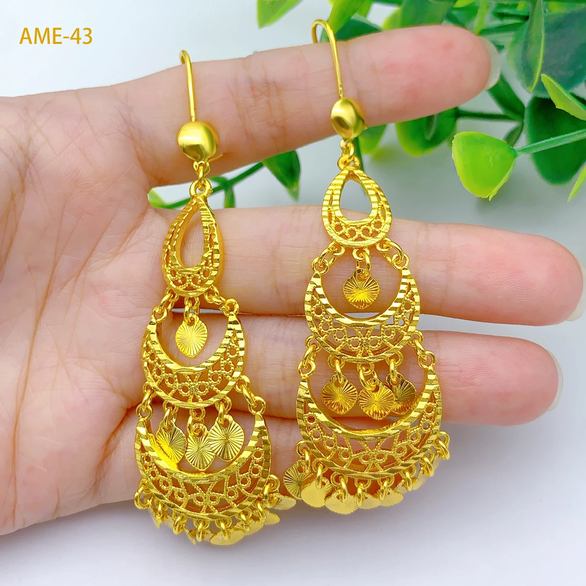 ANIID Dubai Lady Design Tassel Drop Earrings Jewelry For Women Ethiopian African Gold Color Jewellery Wedding Gifts Party