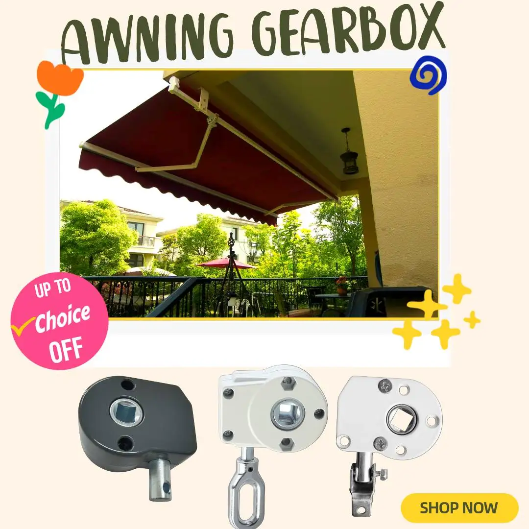Outdoor Crank Gear Drive Awning Worm Gear Yard Lawn Balcony Patio Aluminum Alloy Awning Gearbox Canopy Accessories