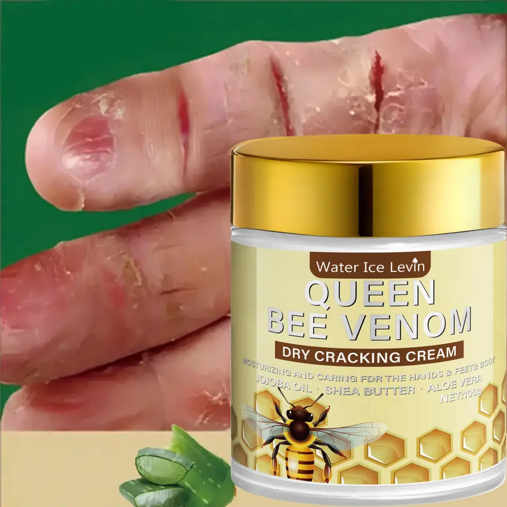 Queen Bee Venom Dry Cracking Cream with Retinol & Niacinamide - Intense Moisturizing for Hands, Feet & Body. Repairs Dry Skin.