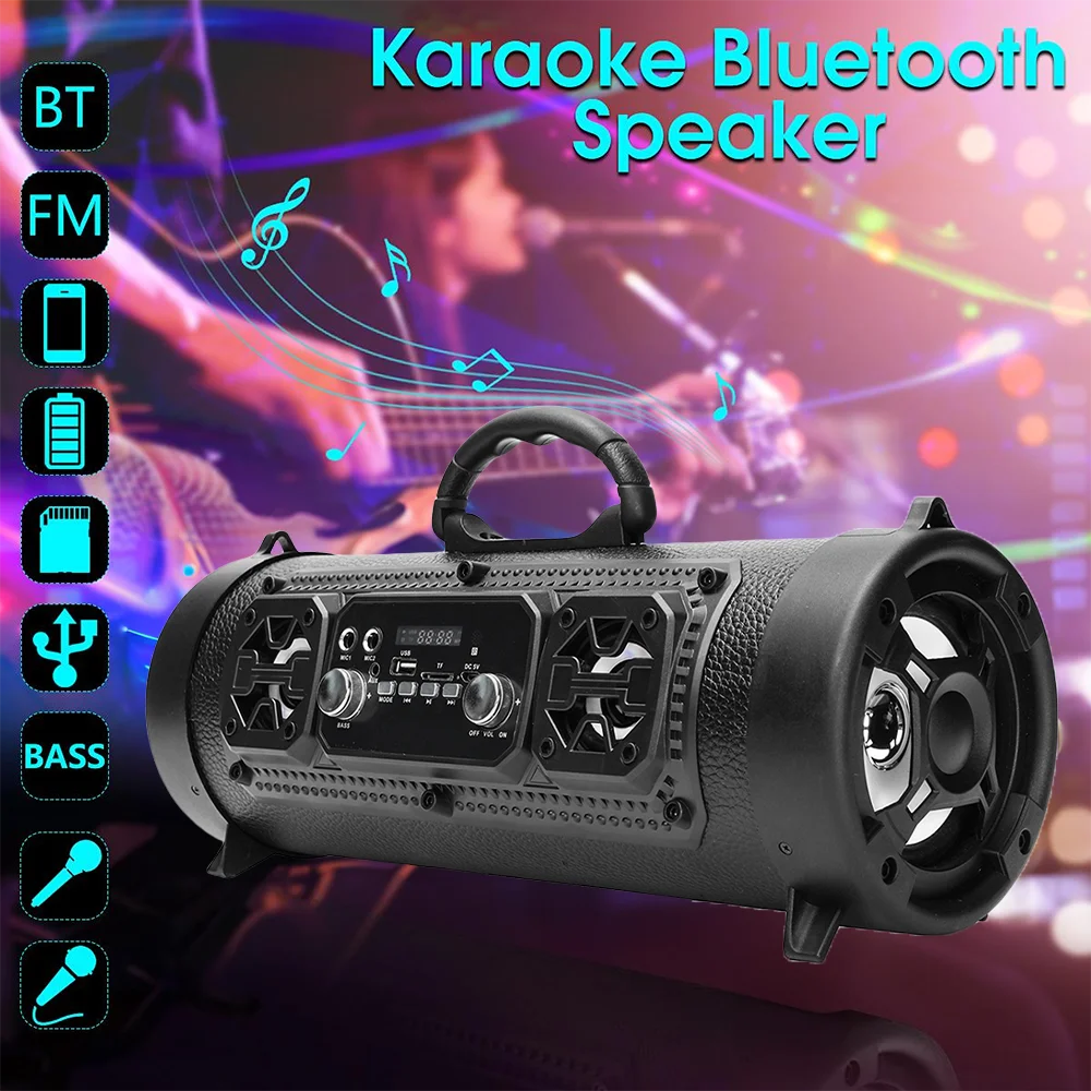 Smart Bluetooth Speaker Powerful Waterproof Wireless Karaoke Speaker Portable Audio Subwoofer Speaker for Party Dancing Camping