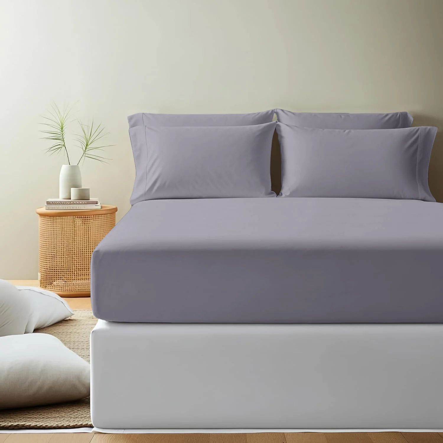 Fitted Sheet 40cm Deep Pocket - Heavy Duty Hotel Quality, Ultra Deep for Tall Mattress, Extra Strong Elastic, No Pop