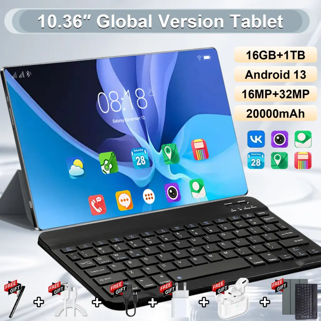 5G Android Tablet Android 13 Inch Google Play Dual Cameras 14 Core Dual SIM Tablet Pc Bluetooth Wifi 16GB Ram 1TB ROM
