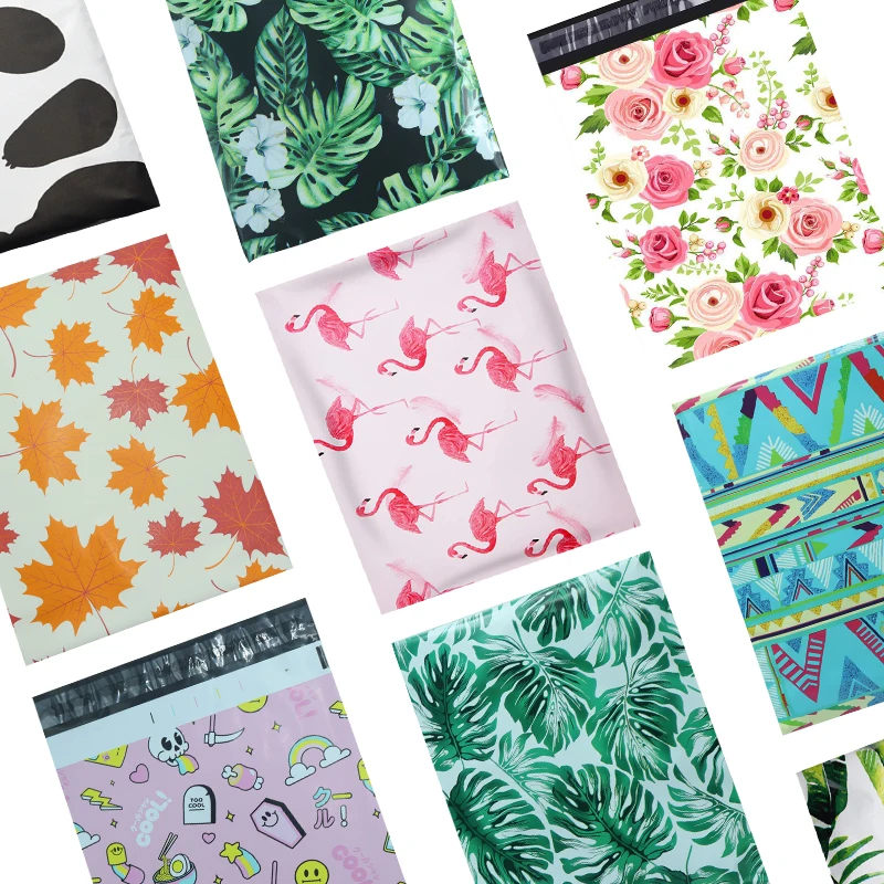 10PCS 10x13'' 25x33cm Printed Poly Mailer Packaging Envelopes with Self Seal Courier Storage Bags Clothes Mailers Packaging Bags